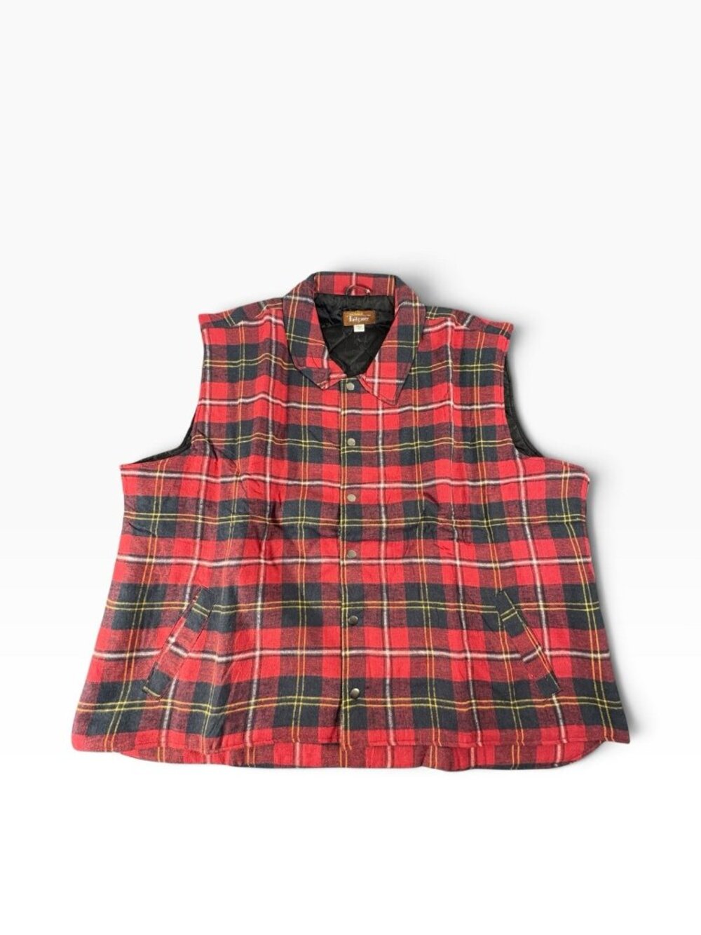 Haband Tailgater Mens 4X Plaid Quilted Lined Vest Snap Front New in Package
